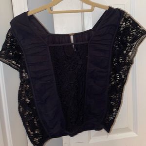 Free people black crochet top